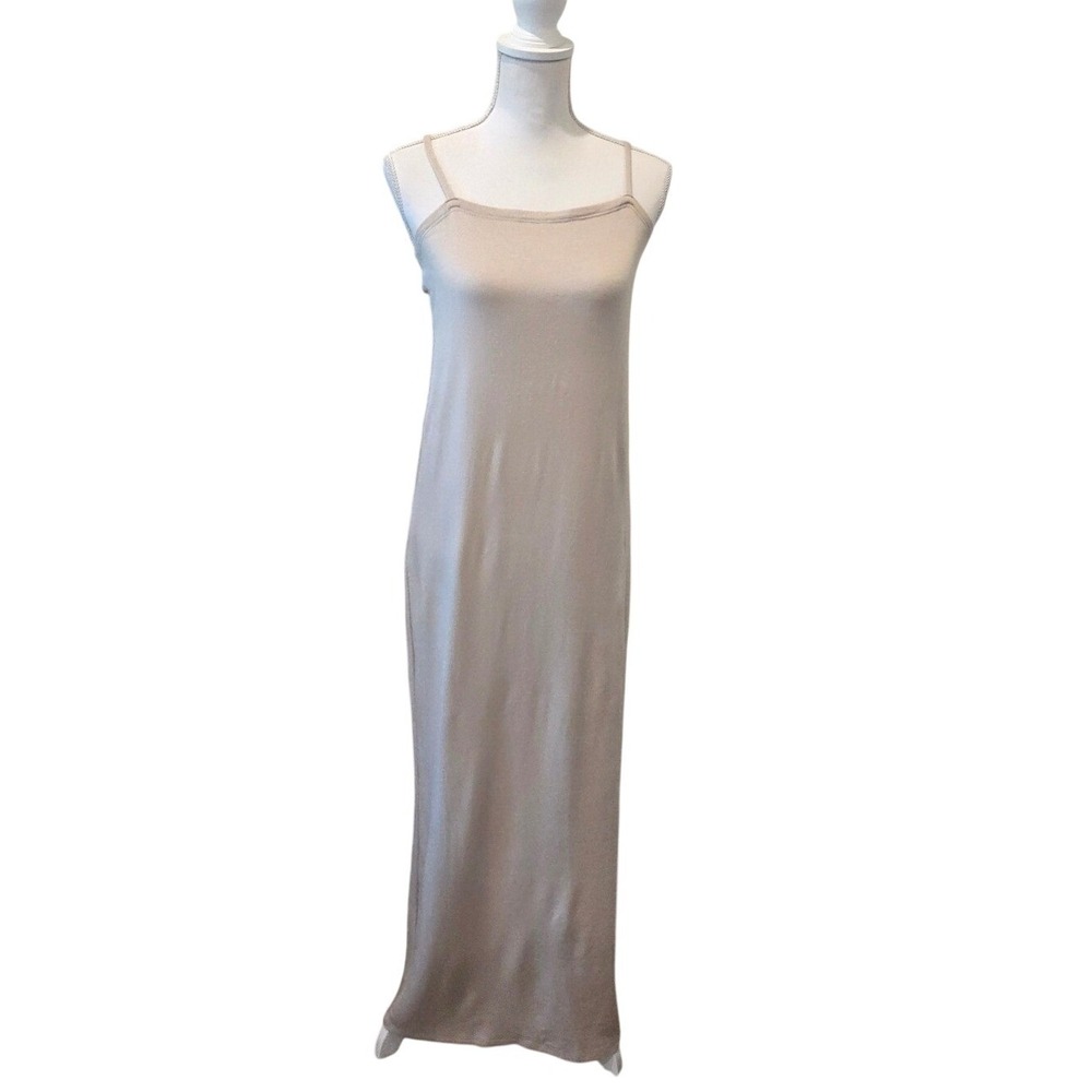 Bleusalt Malibu Maxi‎ Dress Spaghetti Strap Minimalist Beige Size 2 Medium